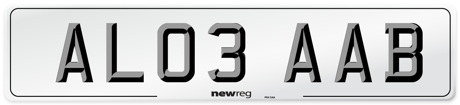 AL03 AAB Number Plate from New Reg